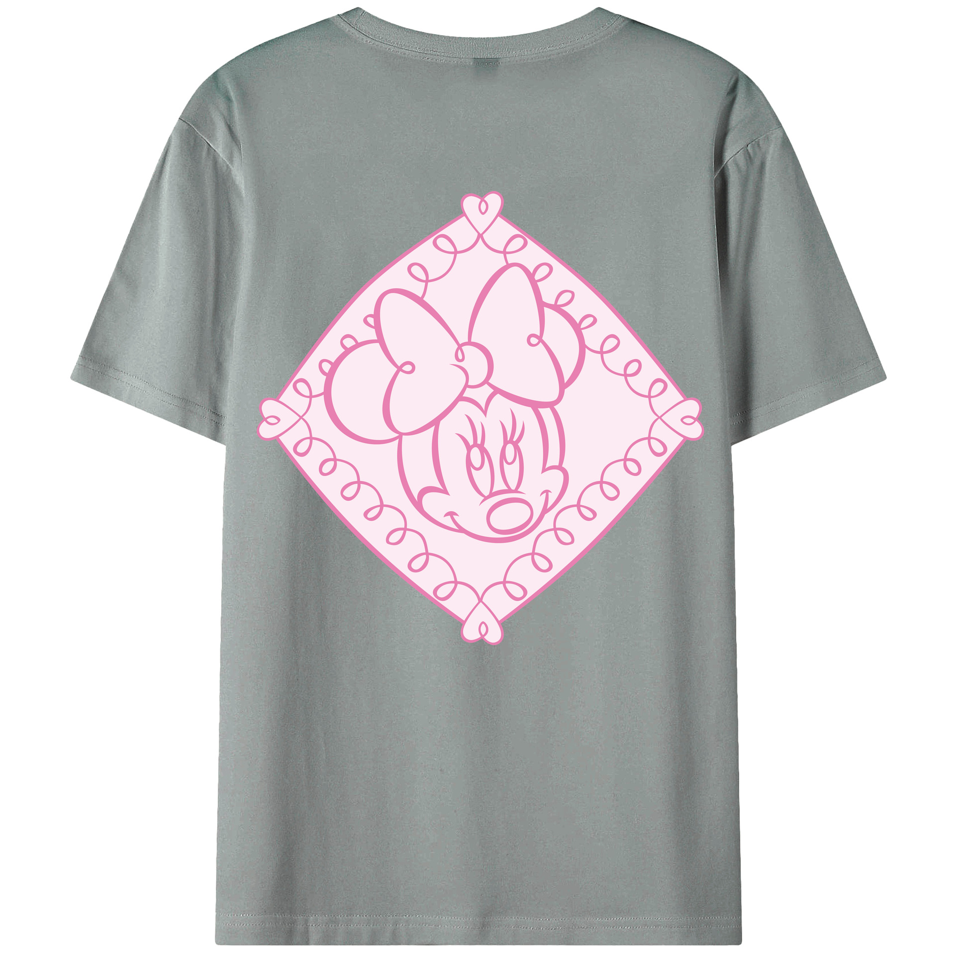 ミッキーマウス Mickey Mouse 綿100％ メンズ半袖Tシャツ（バックプリント） 通気性
